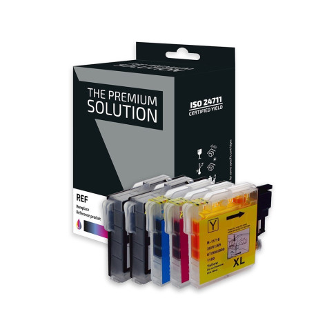 Pack 5 cartouches pour imprimante Brother équivalent LC980/LC1100