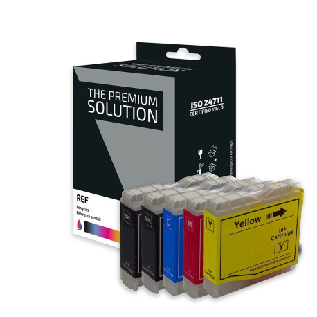 Pack 5 cartouches pour imprimante Brother équivalent LC985