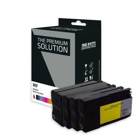 Pack 4 cartouches pour imprimante HP équivalent CN045AE, CN046AE, CN047AE, CN048AE
