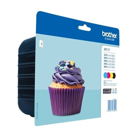 Pack 4 cartouches pour imprimante Brother équivalent LC123