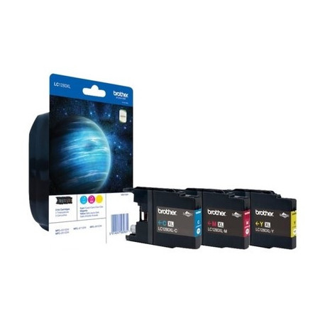 Pack 3 cartouches pour imprimante Brother équivalent LC1280XLRBWBP