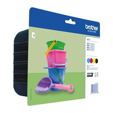 Pack 4 cartouches pour imprimante Brother équivalent LC221VALBPDR