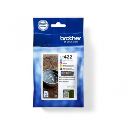 Pack 4 cartouches pour imprimante Brother équivalent LC422VAL