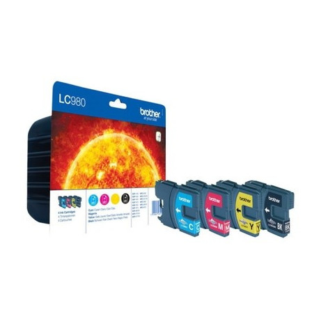 Pack 4 cartouches pour imprimante Brother équivalent LC980