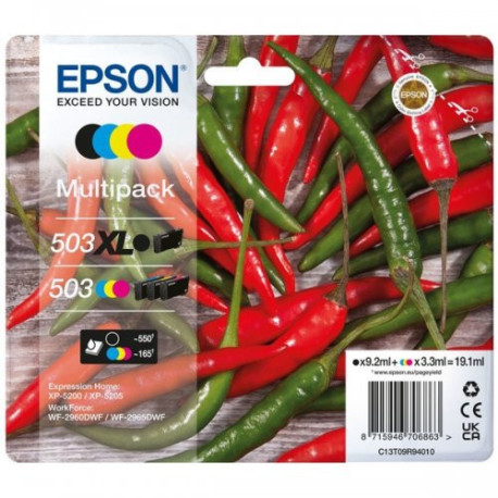 Pack 4 cartouches pour imprimante Epson équivalent C13T09R94010, 503XL503