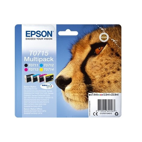 Pack 4 cartouches pour imprimante Epson équivalent C13T07154012
