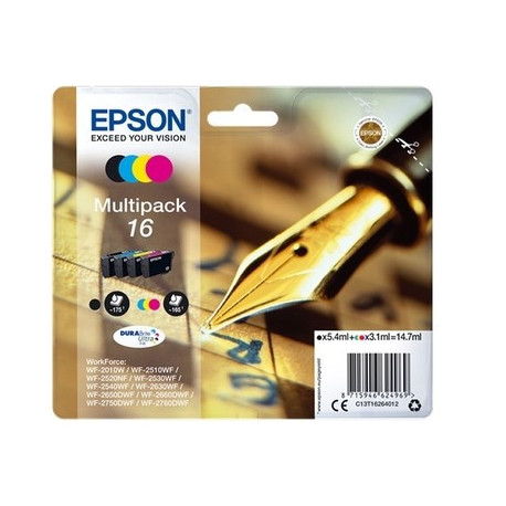 Pack 4 cartouches pour imprimante Epson équivalent C13T16264012