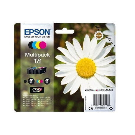 Pack 4 cartouches pour imprimante Epson équivalent C13T18064010