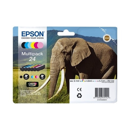 Pack 6 cartouches pour imprimante Epson équivalent C13T24284011
