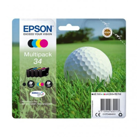 Pack 4 cartouches pour imprimante Epson équivalent C13T34664010