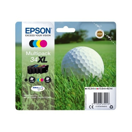 Pack 4 cartouches pour imprimante Epson équivalent C13T34764010