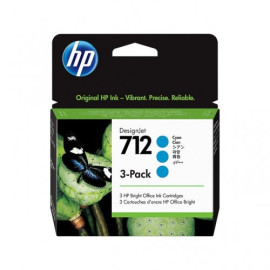 Pack 3 cartouches pour imprimante HP équivalent 3ED77A, 712