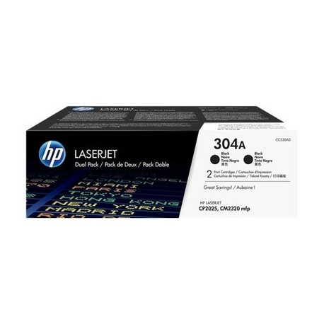 Pack 2 cartouches pour imprimante HP équivalent CC530AD, 304A