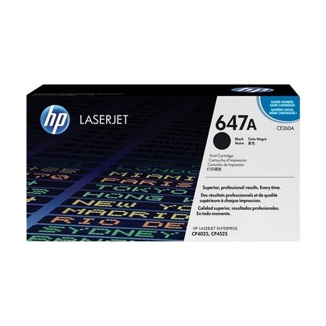 Toner noir HP CE260A, 647A