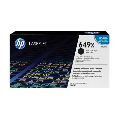Toner noir HP CE260X, 649X