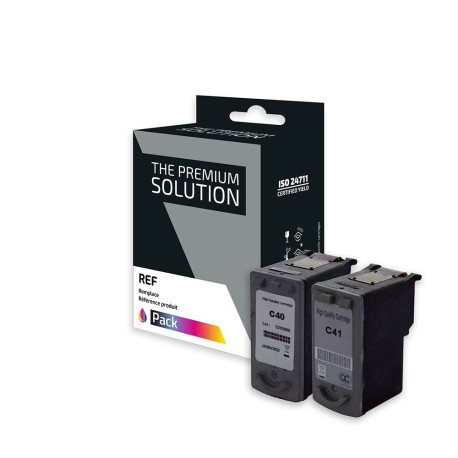 Pack 2 cartouches pour imprimante Canon équivalent PG40, CL41, 0615B001, 0615B036