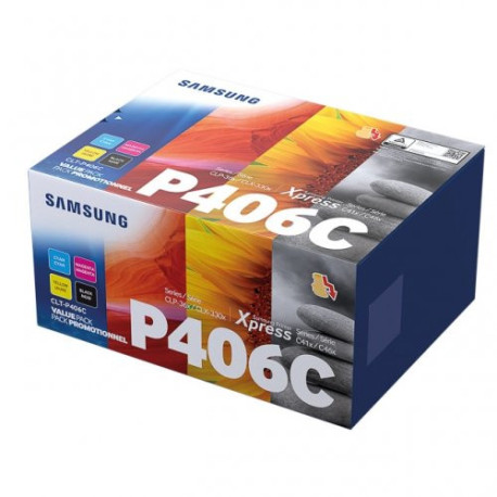 Pack 2 cartouches pour imprimante Samsung équivalent CLTP406CELS, SU375A