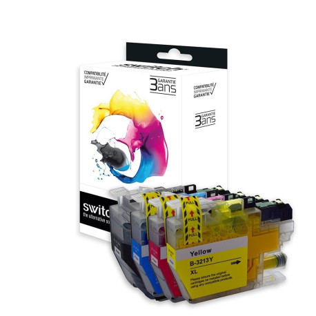 Pack 4 cartouches pour imprimante Brother équivalent LC3213