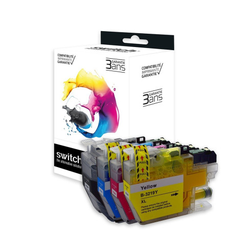 Pack 4 cartouches pour imprimante Brother équivalent LC3219XL