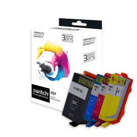 Pack 4 cartouches pour imprimante HP équivalent 6M19AE, T6M03AE, T6M07AE, T6M11AE