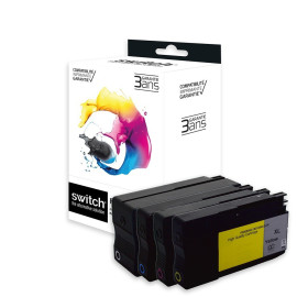 Pack 4 cartouches pour imprimante HP équivalent CN045AE, CN046AE, CN047AE, CN048AE