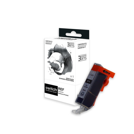 Réservoir encre Switch noir photo compatible CLI-521B, 2933B001