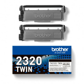 Pack 2 cartouches pour imprimante Brother équivalent TN-2320TWIN