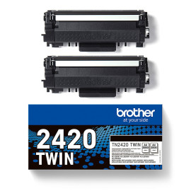 Pack 2 cartouches pour imprimante Brother équivalent TN-2420TWIN