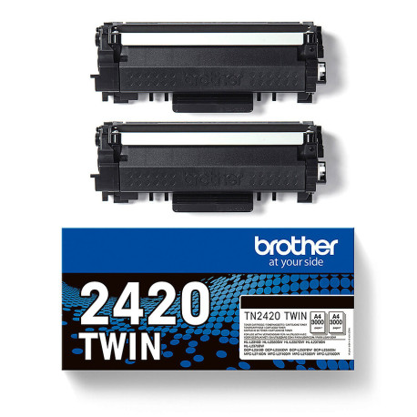 Pack 2 cartouches pour imprimante Brother équivalent TN-2420TWIN