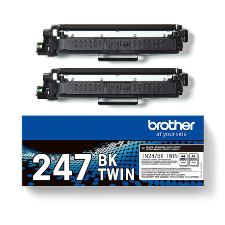Pack 2 cartouches pour imprimante Brother équivalent TN-247BKTWIN